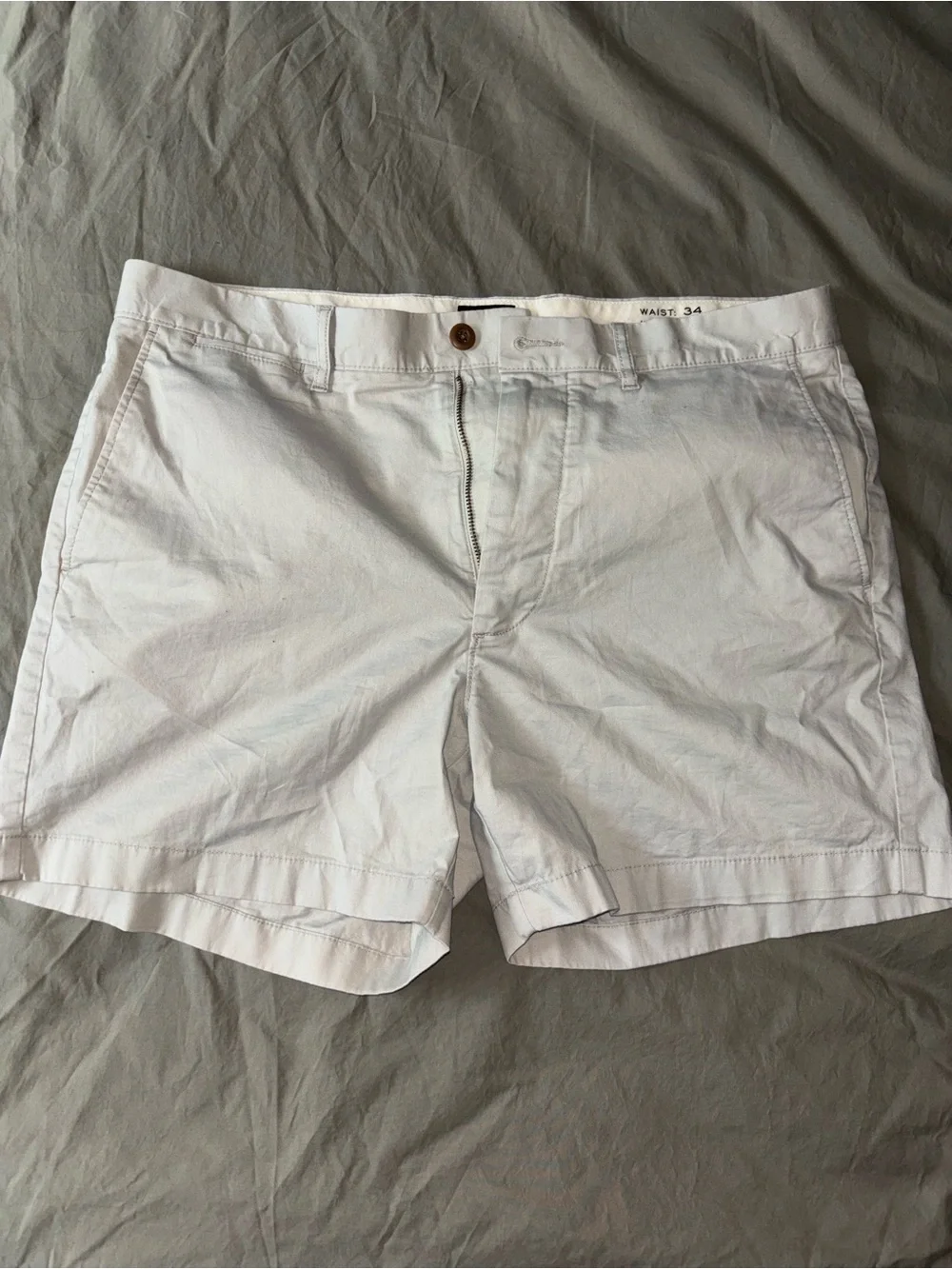 J. Crew Men’s White Flat-Front Cotton Shorts